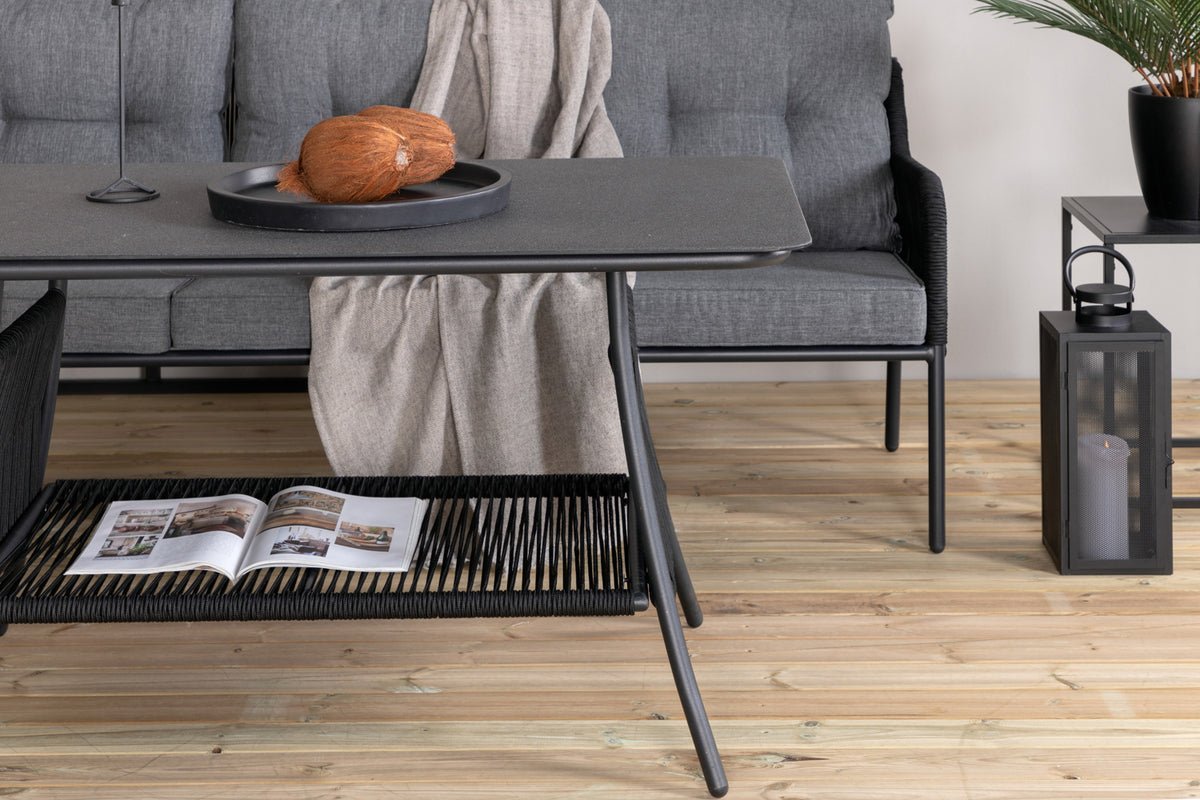 Lounge Set Madrid – in Schwarz aus Polyester-Seil und Metall