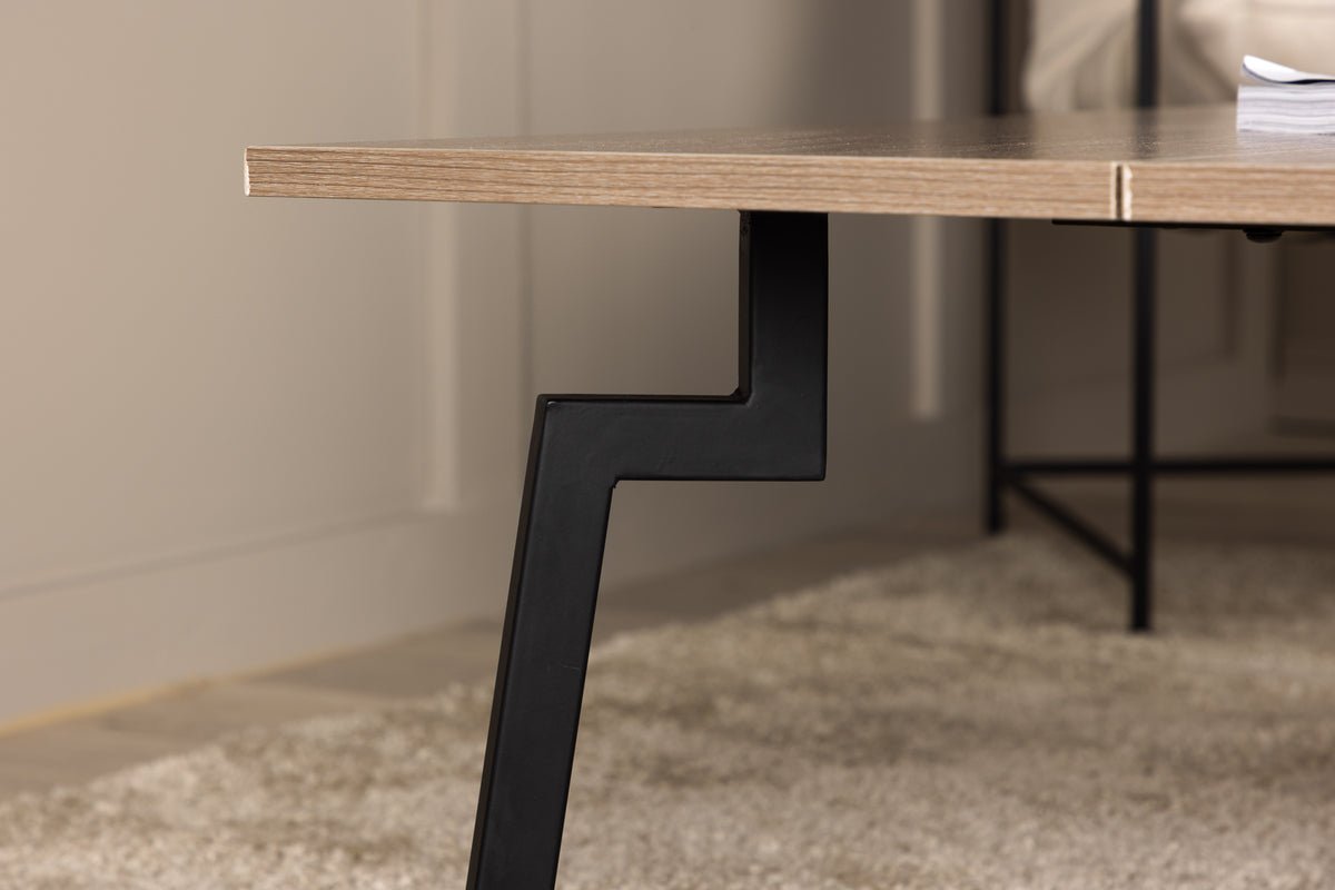 Couchtisch Hator - mit Stahlgestell und Walnussoptik