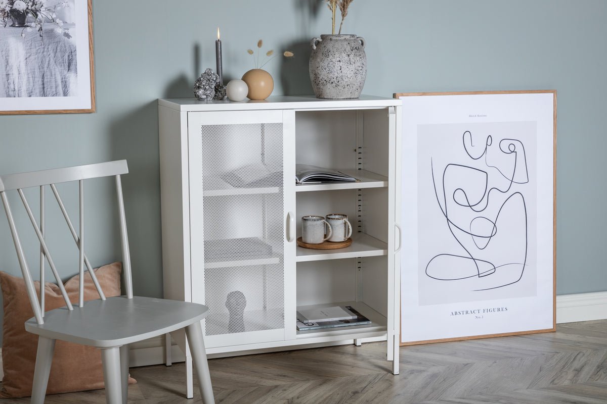 Kommode Faylen – Industrial-Design in Schwarz, Weiß & Grau