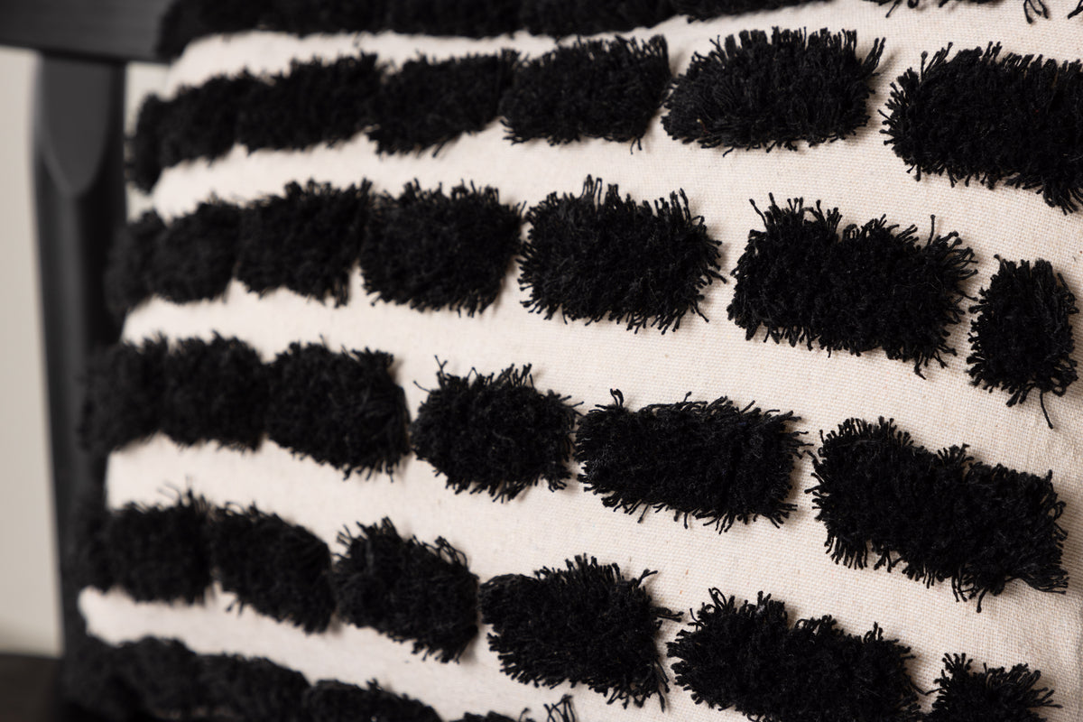 Kissenbezug Luca - 50x30 cm mit weiß-schwarzem Muster