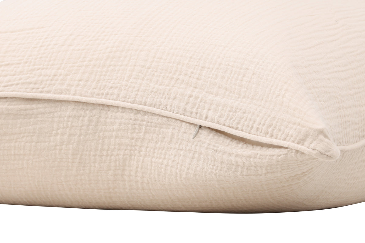 Kissenbezug Moments - 60x60 cm in Beige und Grau aus 100% Baumwolle