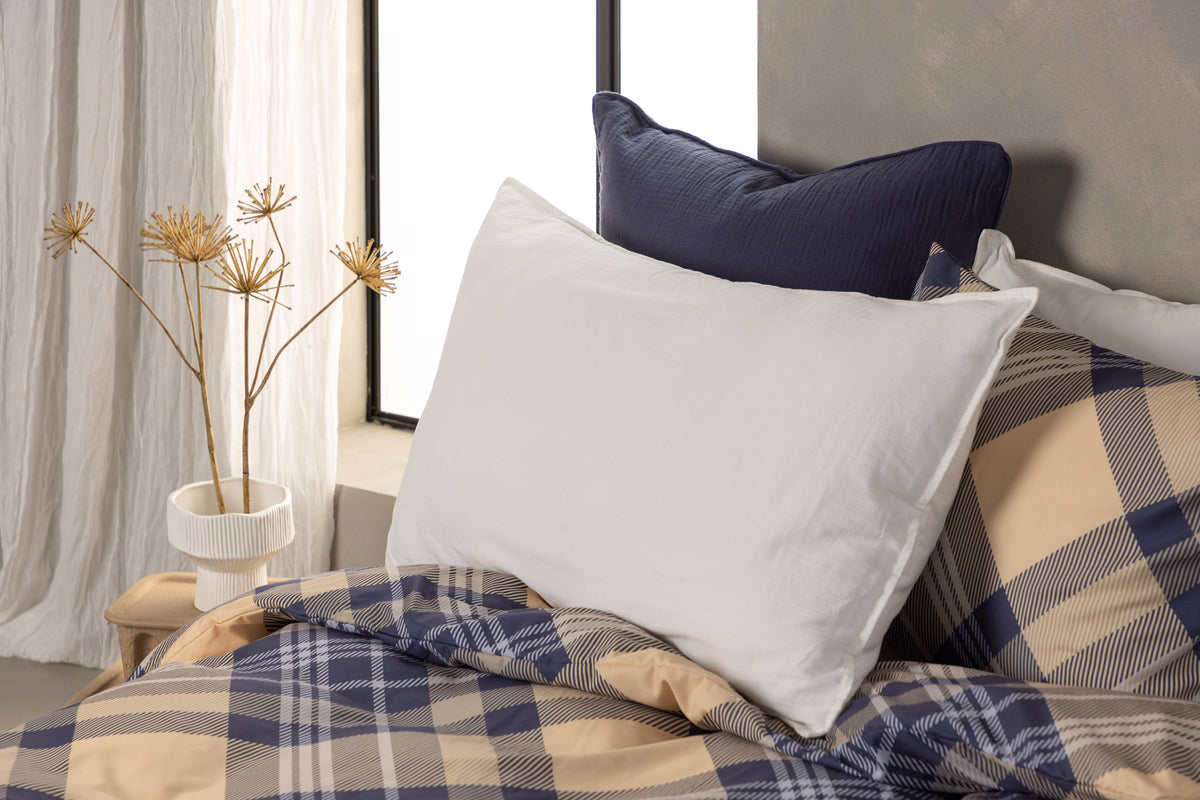 Kissenbezug Hygge - 50x90 cm in Braun, Beige und Weiß aus 100% Baumwolle