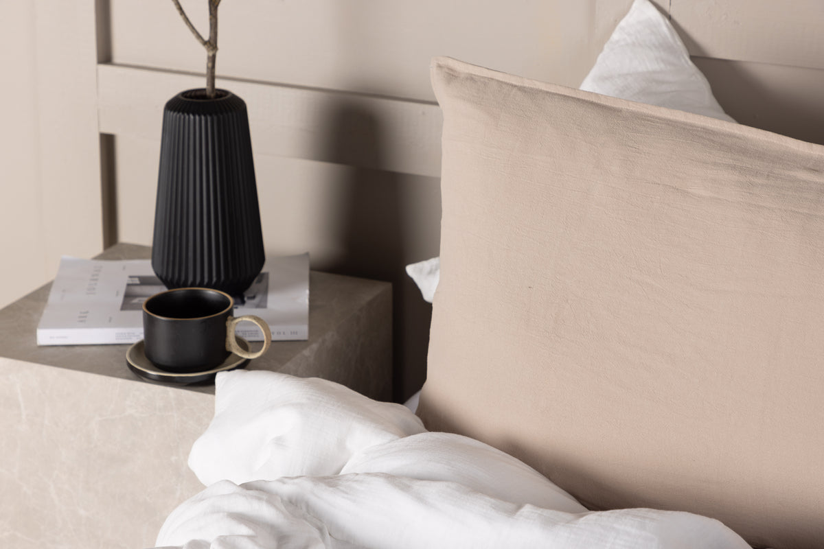 Kissenbezug Hygge - 50x90 cm in Braun, Beige und Weiß aus 100% Baumwolle