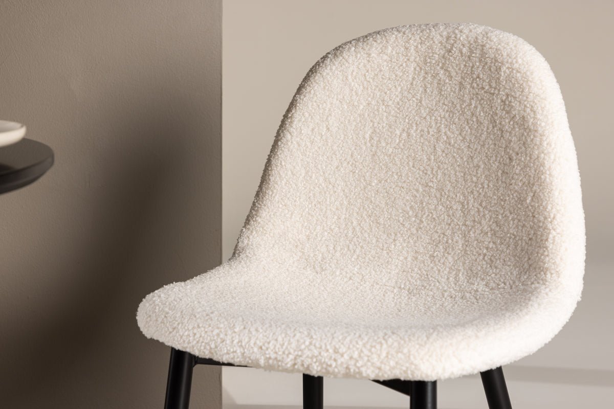 Kinderstuhl Pola – 2er-Set in Weiß mit schwarzen Beinen