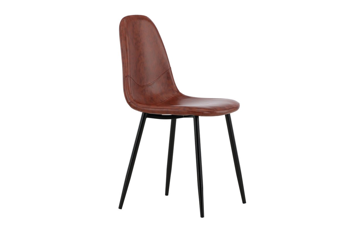 2er Set - Stuhl Andrew mit einer Sitzfläche aus braunem PU