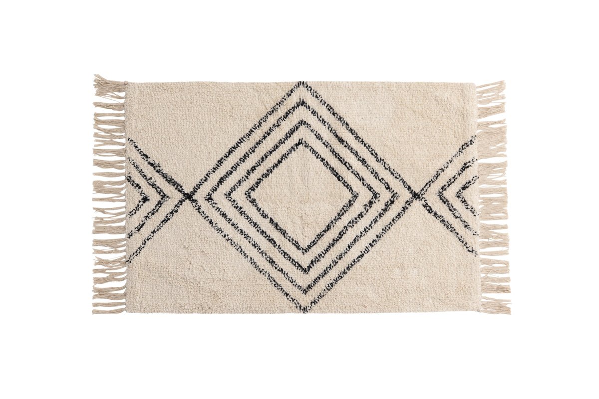 Badematte Ubud - im Schwarz-Weiß-Design aus saugfähiger Baumwolle