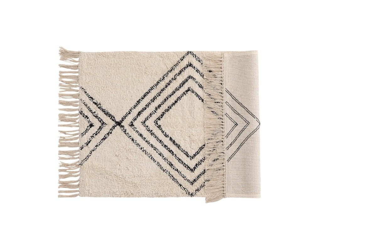 Badematte Ubud - im Schwarz-Weiß-Design aus saugfähiger Baumwolle