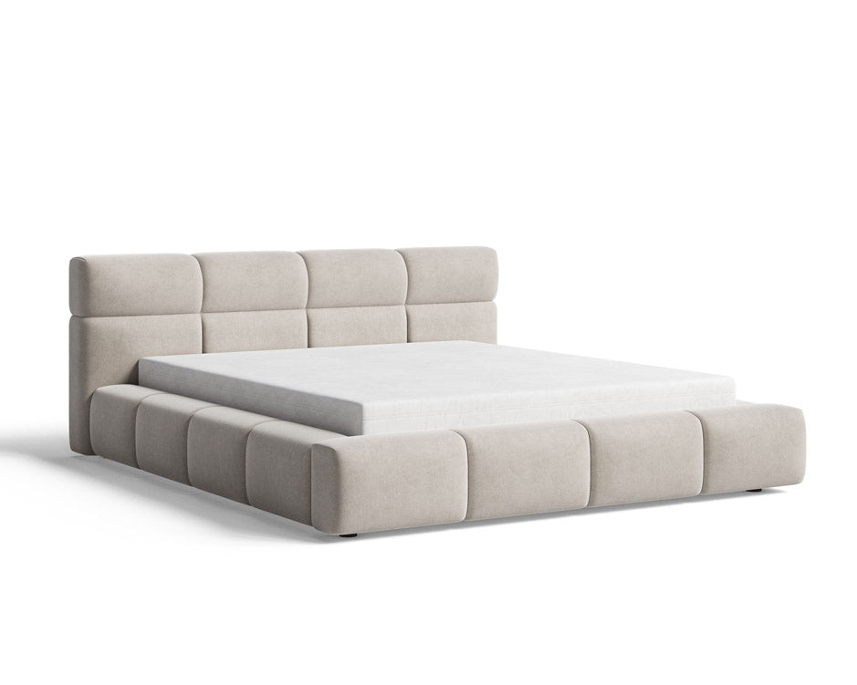 Designer Polsterbett Lora Samt mit Stauraum