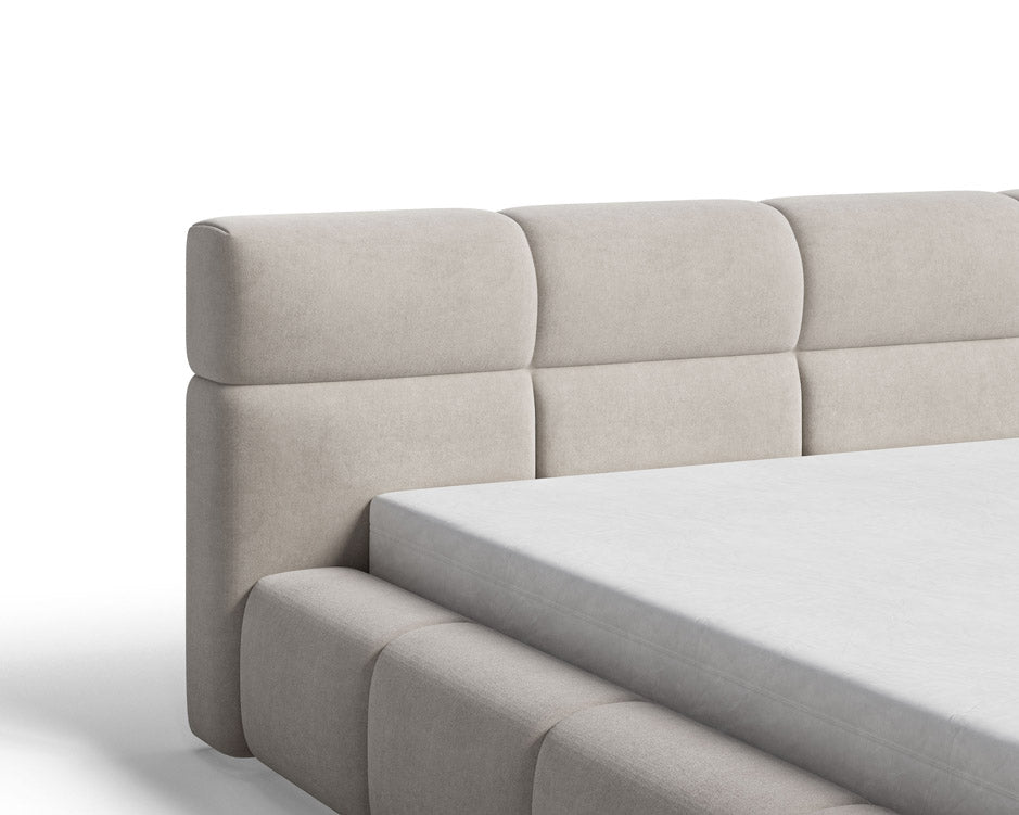 Designer Polsterbett Lora Samt mit Stauraum