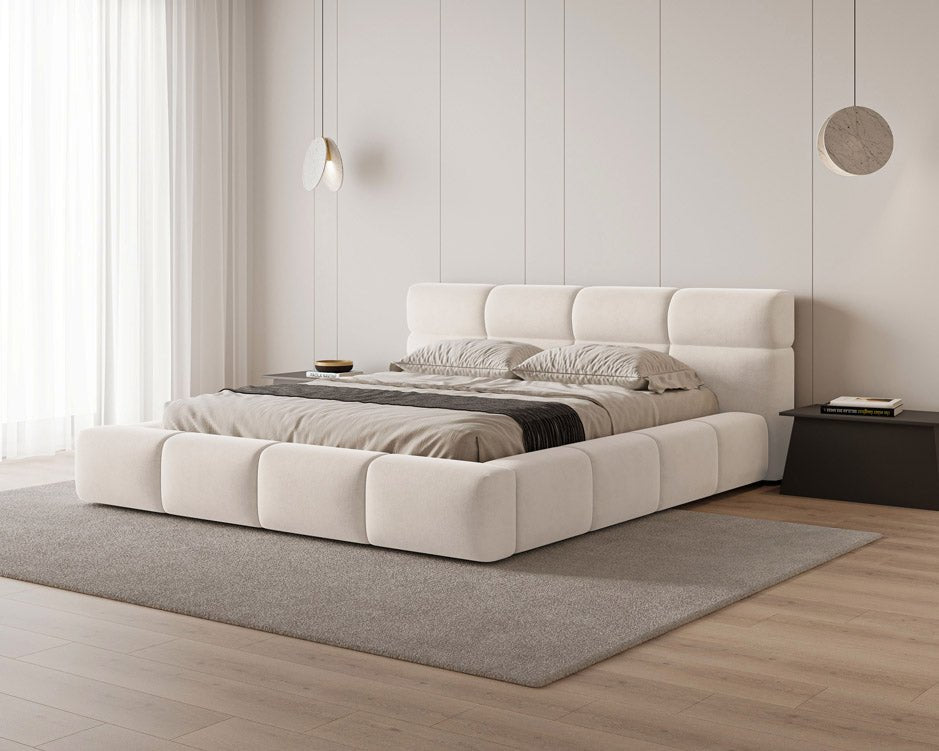 Designer Polsterbett Lora Samt mit Stauraum