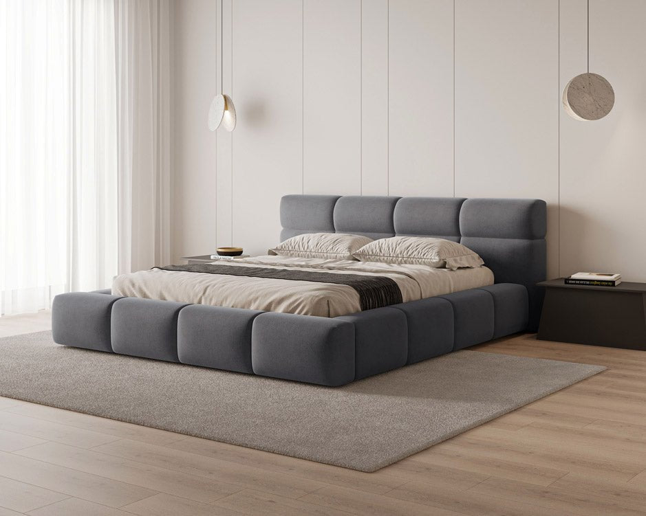 Designer Polsterbett Lora Samt mit Stauraum