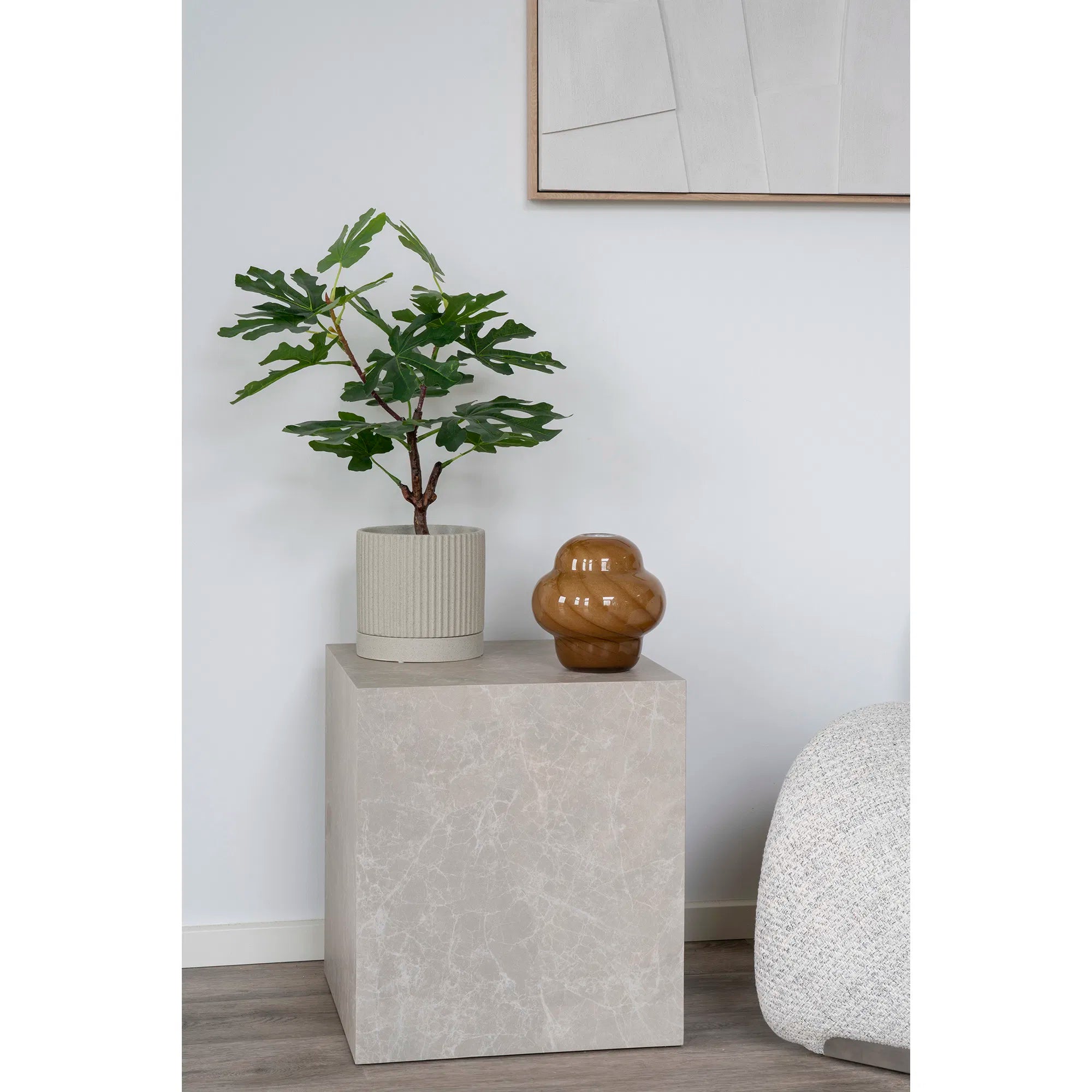 Designer sofabord/sidebord Paris i marmorlook 40x40x45 cm
