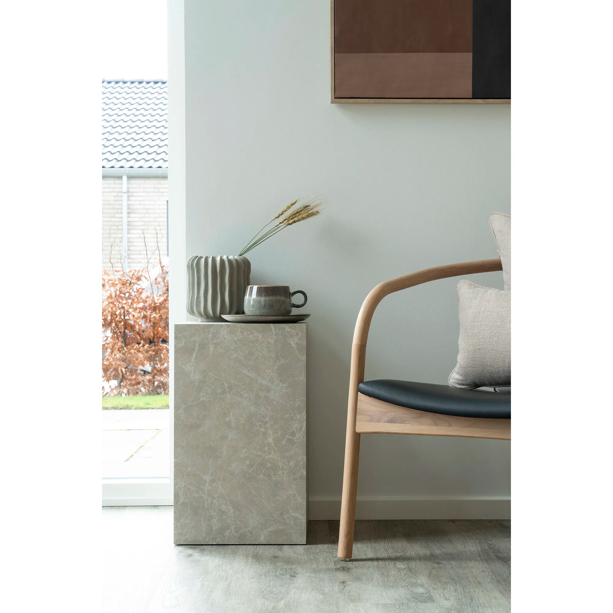 Designer Couchtisch/Beistelltisch Paris in Marmor Optik 30x30x50 cm
