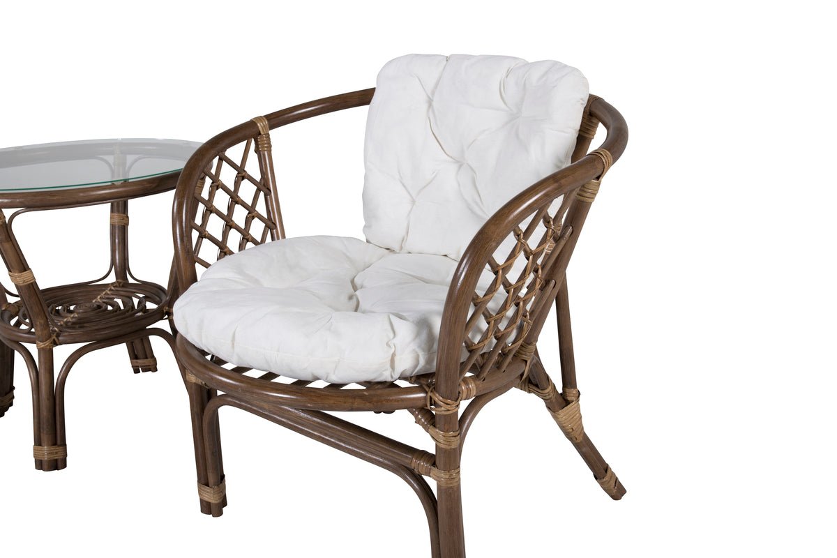 Balkonset Jasmin - aus walnussfarbenen Rattan