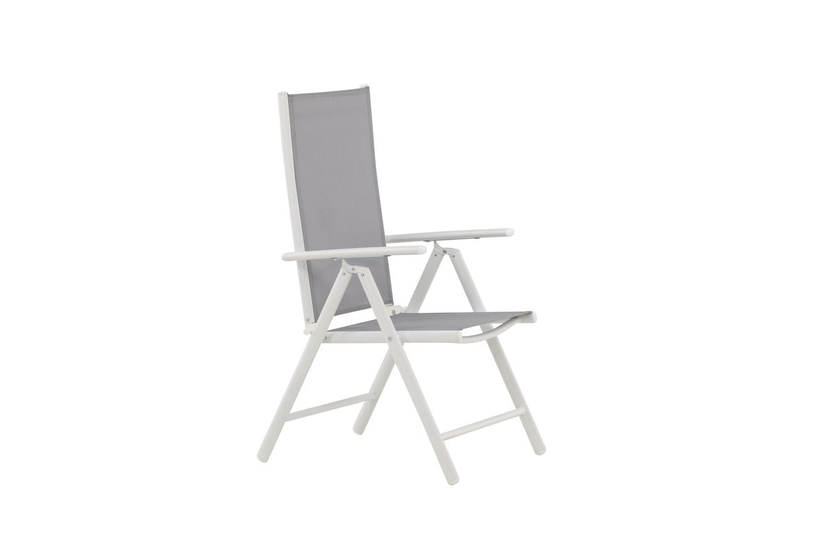 2er Set Gartenstuhl Awa - weißes Gestell aus Aluminium, Sitzfläche aus Textilene, verstellbare Rückenlehne