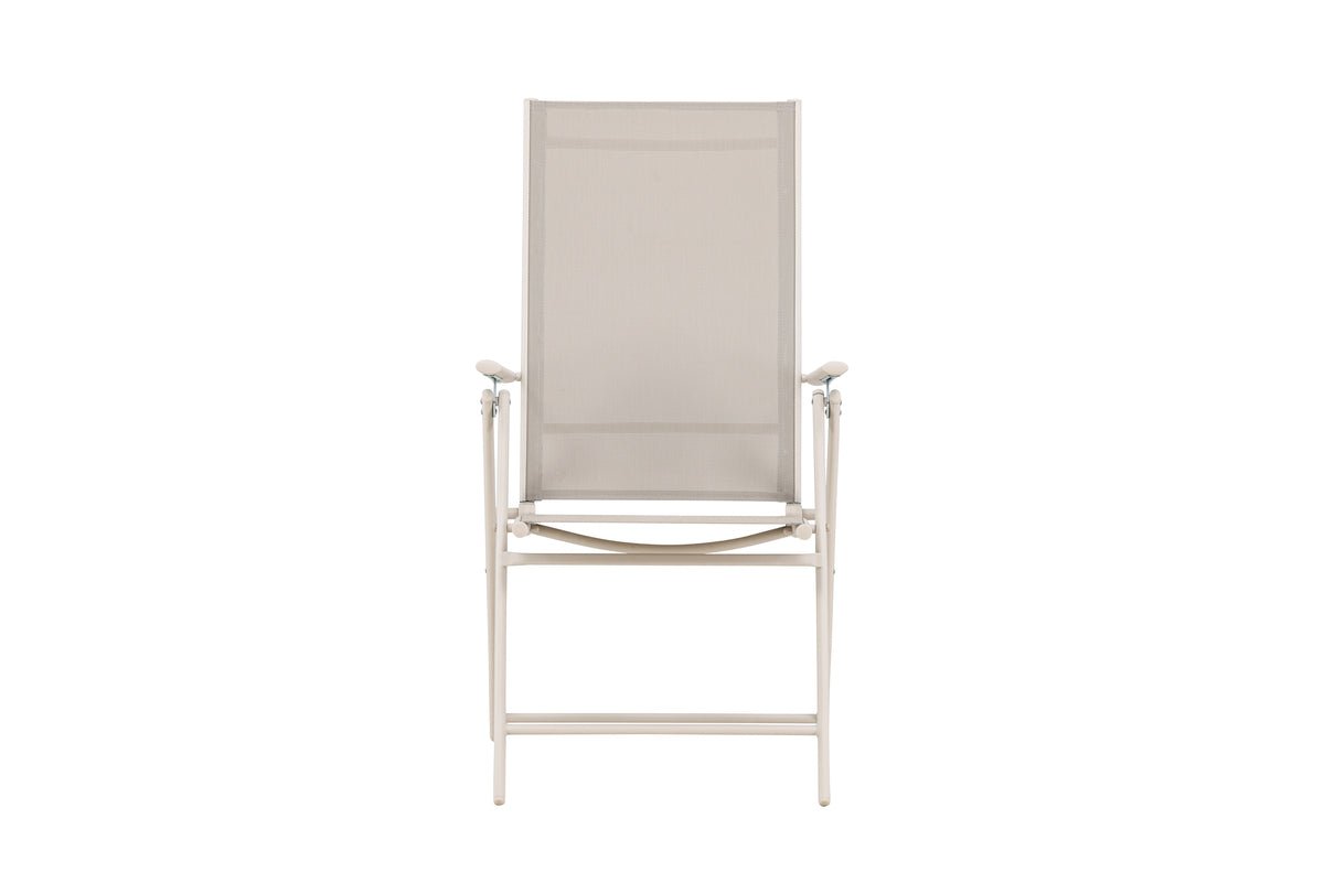 2er Set Gartenstuhl Miro - klappbarer Stuhl in Beige oder Schwarz aus Stahl und Textilene