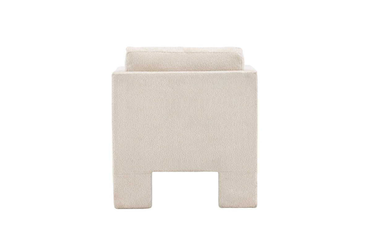 Sessel Rimini - mit weißem Bouclé-Stoff