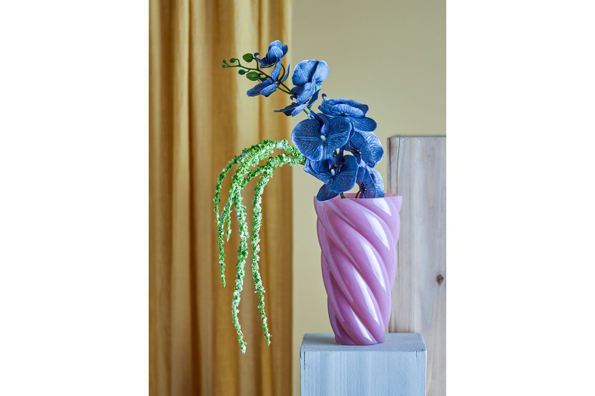 Vase „Pinkt Tornado“ – aus Glas