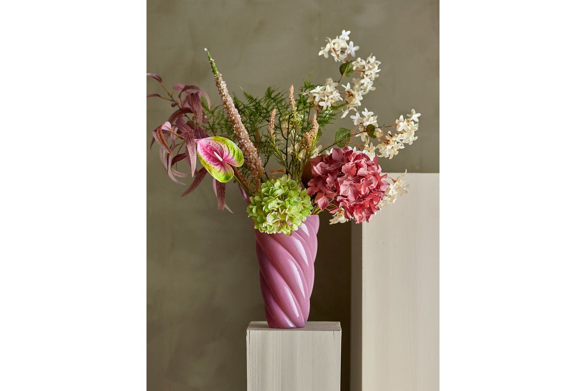 Vase „Pinkt Tornado“ – aus Glas