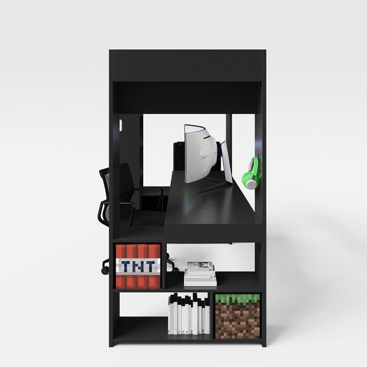 Minecraft Gaming-Hochbett „BaseCamp“ mit Schreibtisch & Regal