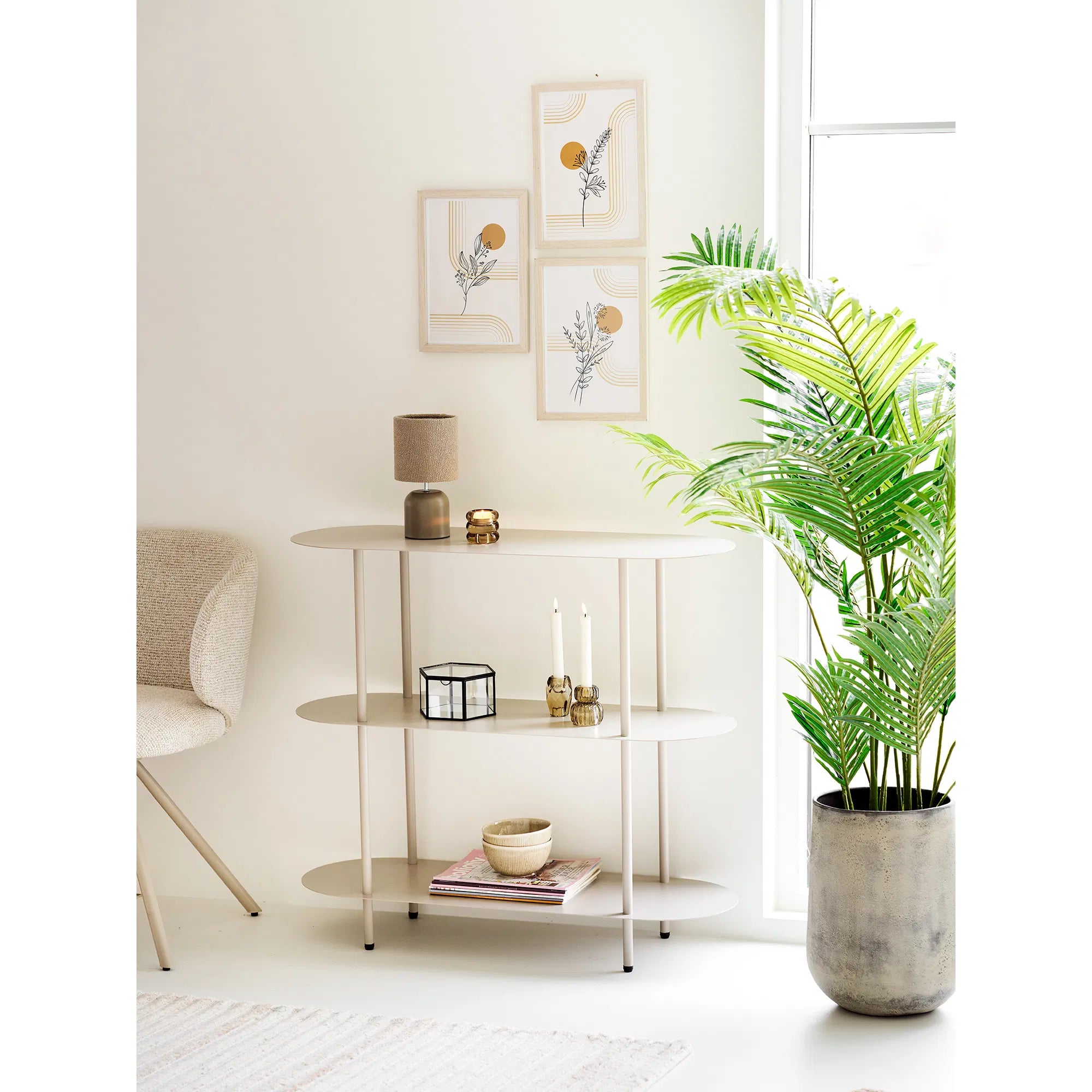 Vase Narvella - aus Metall in antiker Beigeoptik (2er Set)