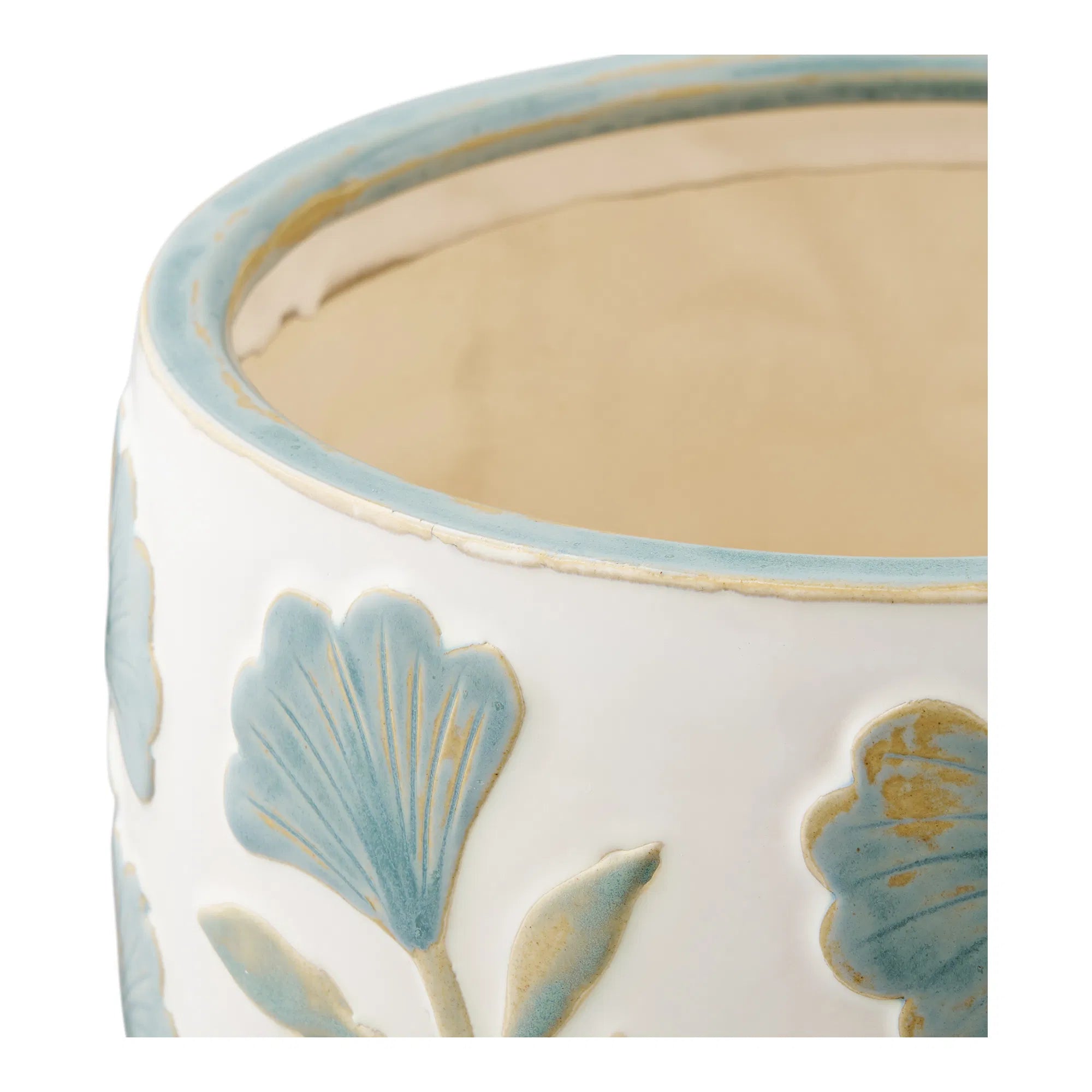 Vase Solvira - aus Keramik mit Blumenmotiv