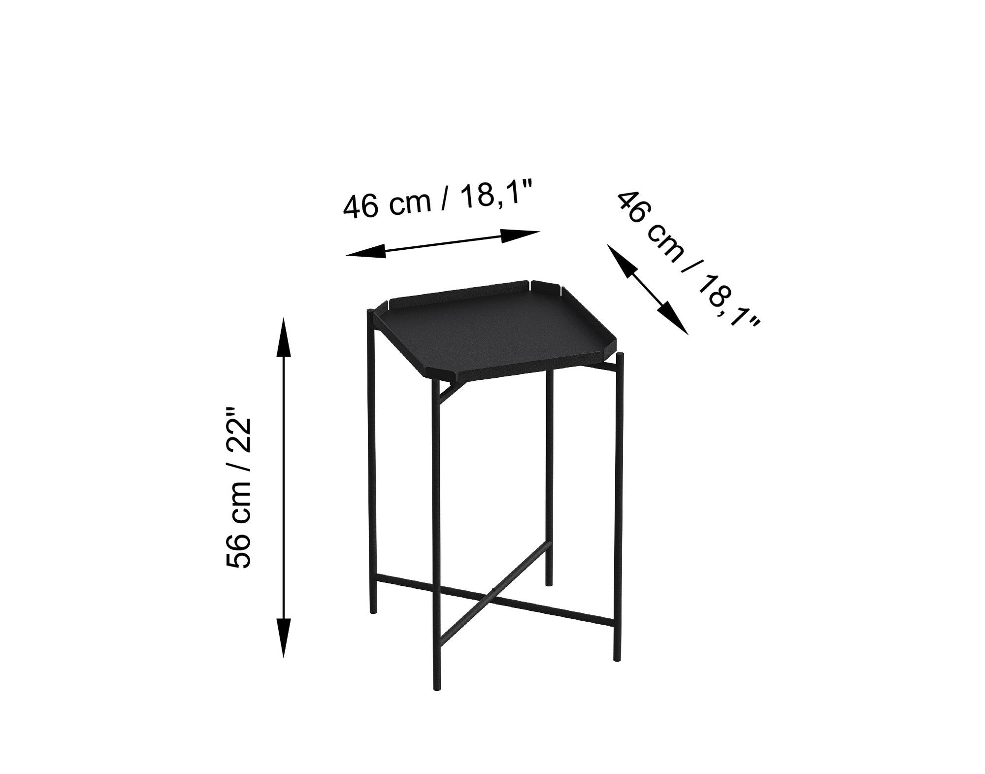 Couchtisch Arvello – Schlichtes Metalldesign in 3 Farben verfügbar