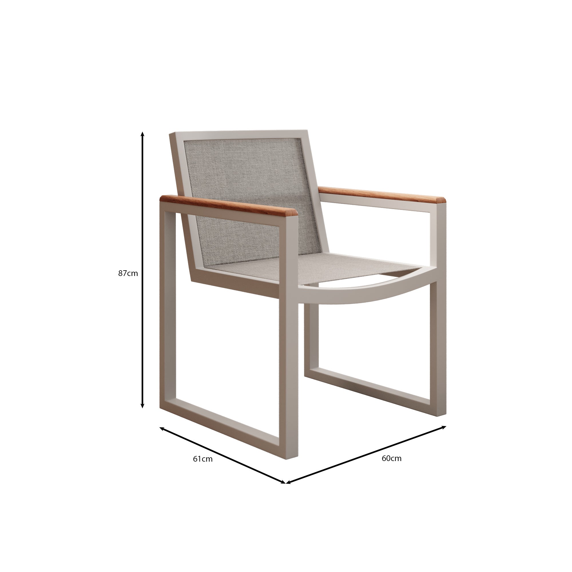 4er Set Vayla Gartenstuhl mit Armlehnen – Aluminium & Robinienholz | Aevora™ Kollektion