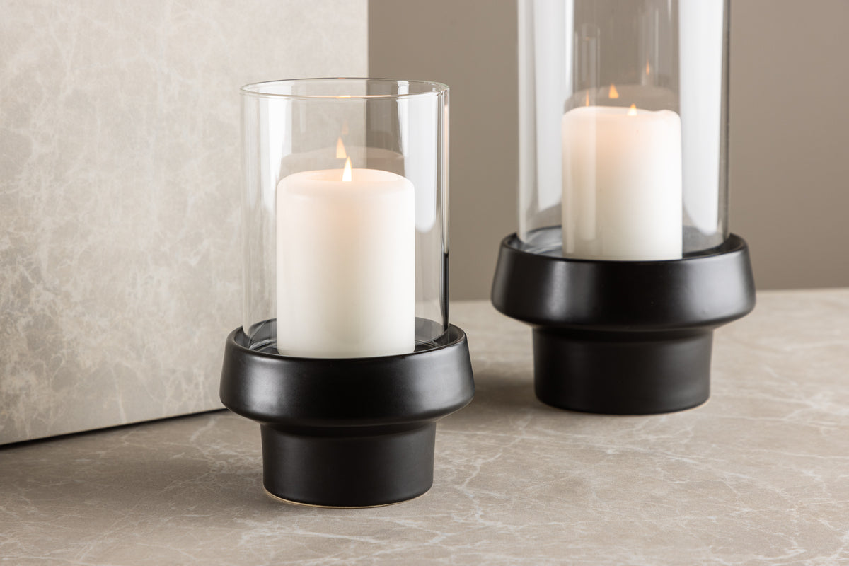 Laterne Harmony - Laterne aus Glas und Steinzeug in verschiedenen Farben