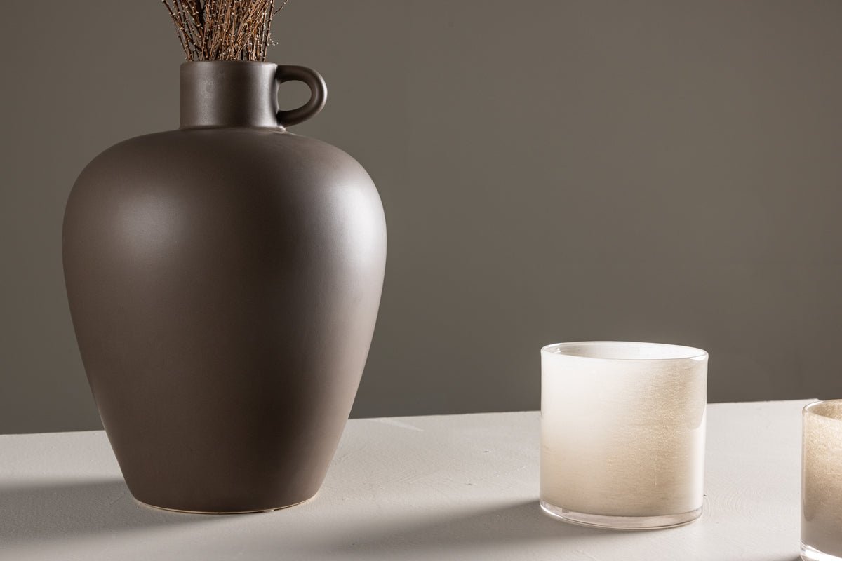 Vase „Alvara“ – Offwhite oder Braun, Steinzeug