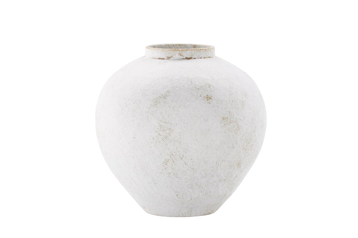 Vase „Sferra“ Ø 28 cm – Beige mit Struktur