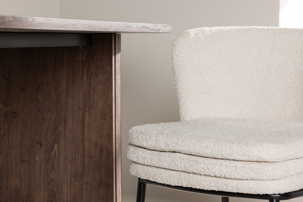 2er Set - Stuhl Antonia mit weicher Bouclé-Sitzfläche