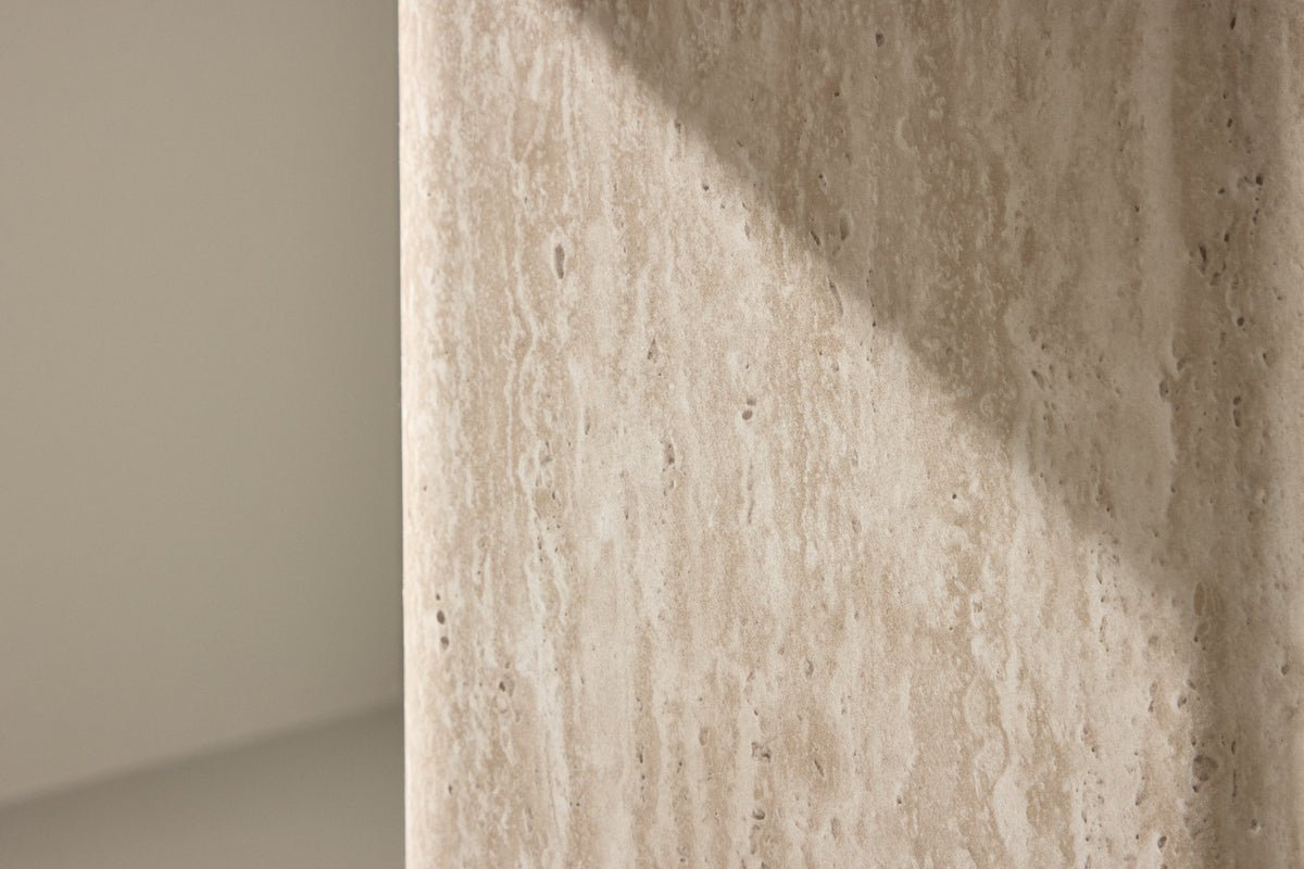 Couchtisch/Beistellhocker Nemo - mit beigem Muster