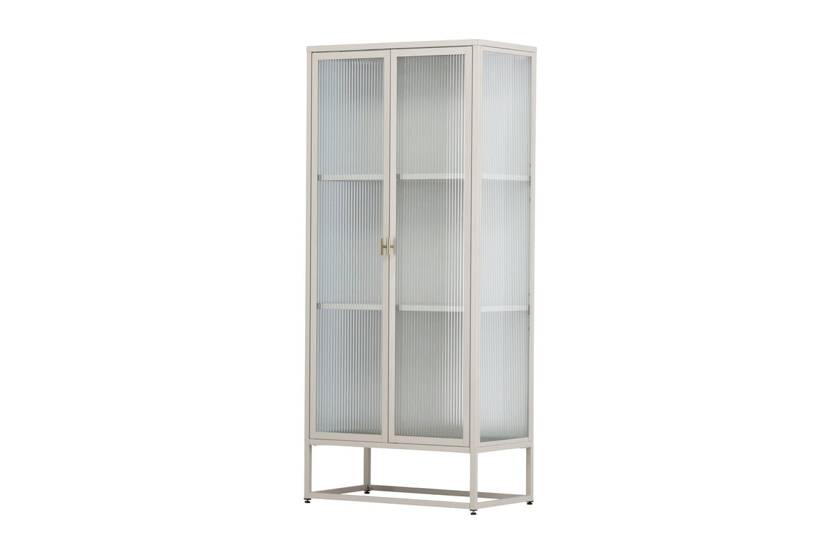 Kommode/Vitrine Lenora – Beige, Modern-Classy mit Retro-Akzent