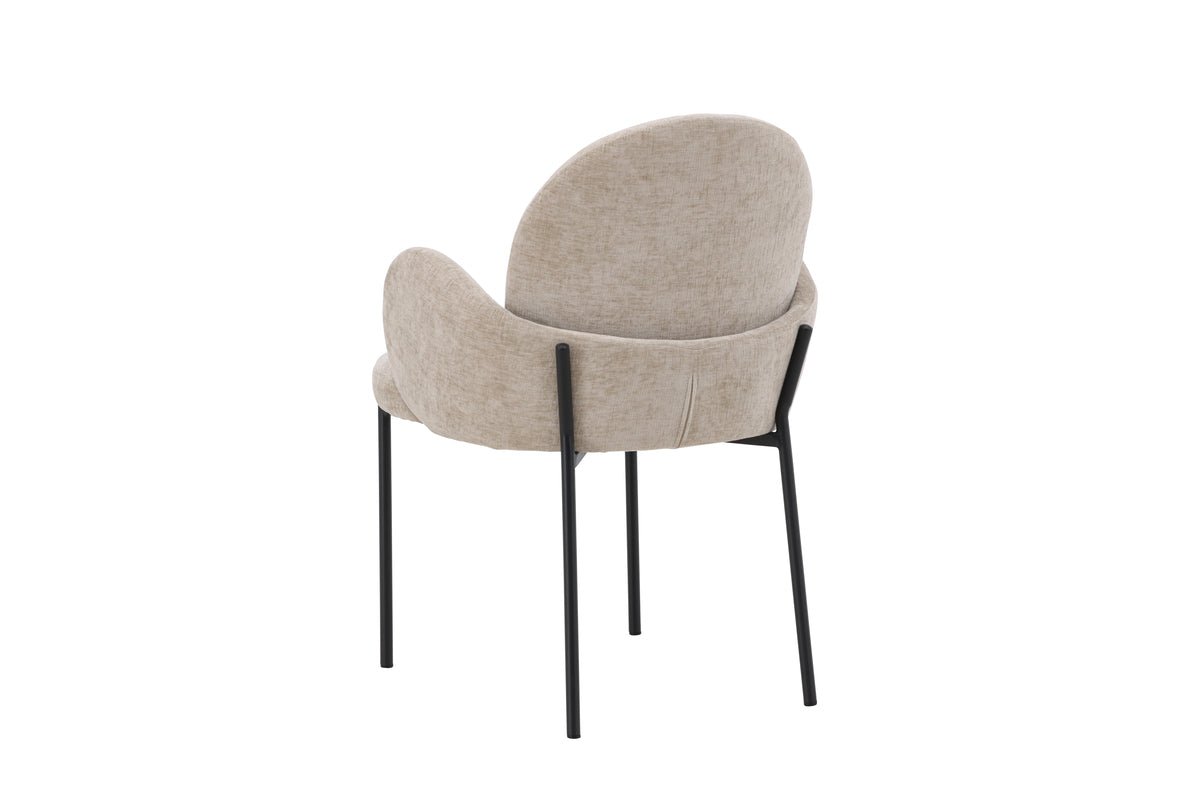 2er Set - Stuhl Hendrix skandinavisch mit schwarzen Stahlbeinen