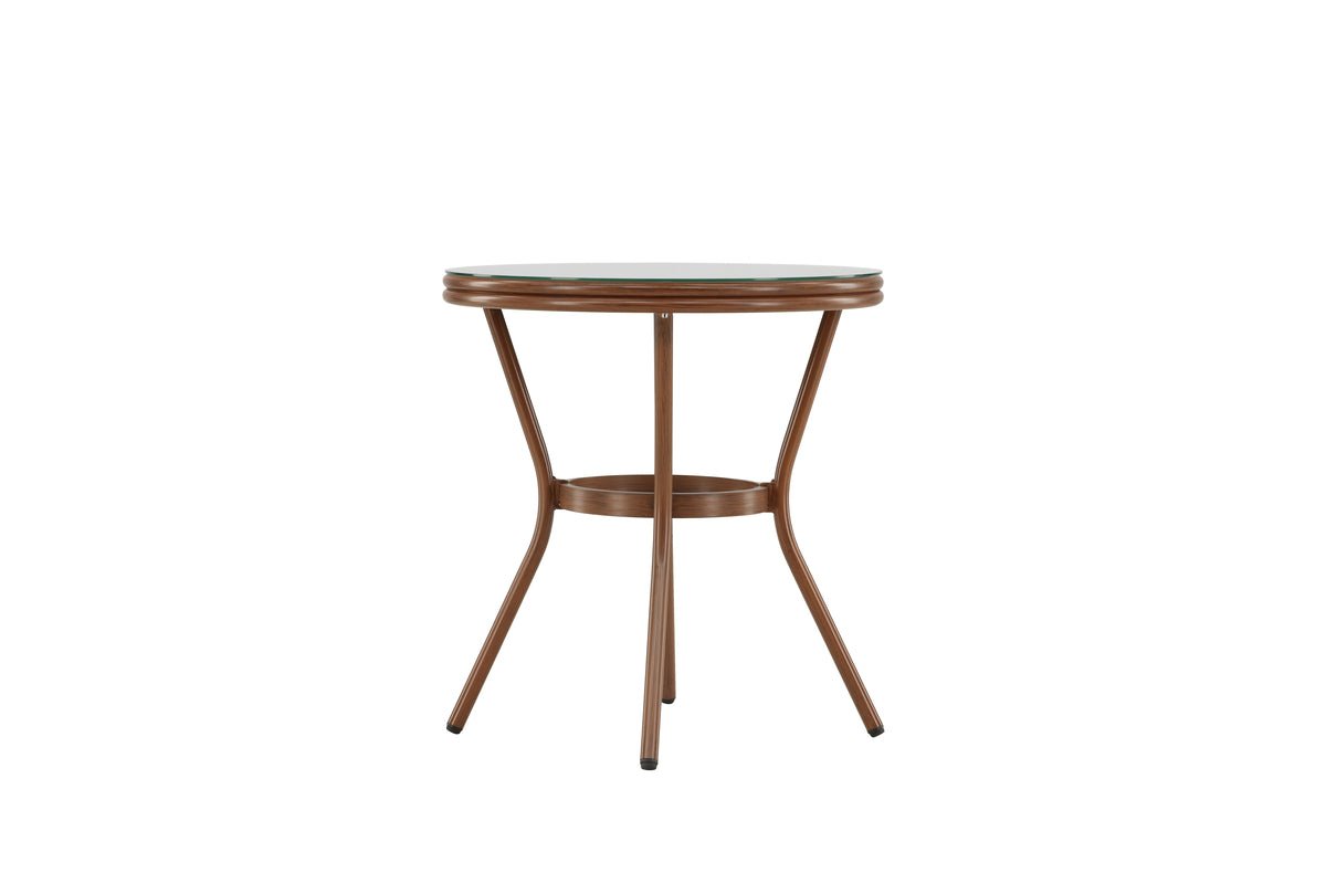 Kaffeetisch Simon - Ø70 mit brauner Tischplatte