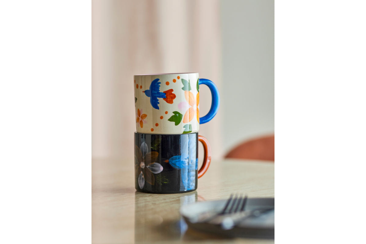Tassen-Set Alina – Handbemalte Motive in lebendigen Farben (2er-Set)