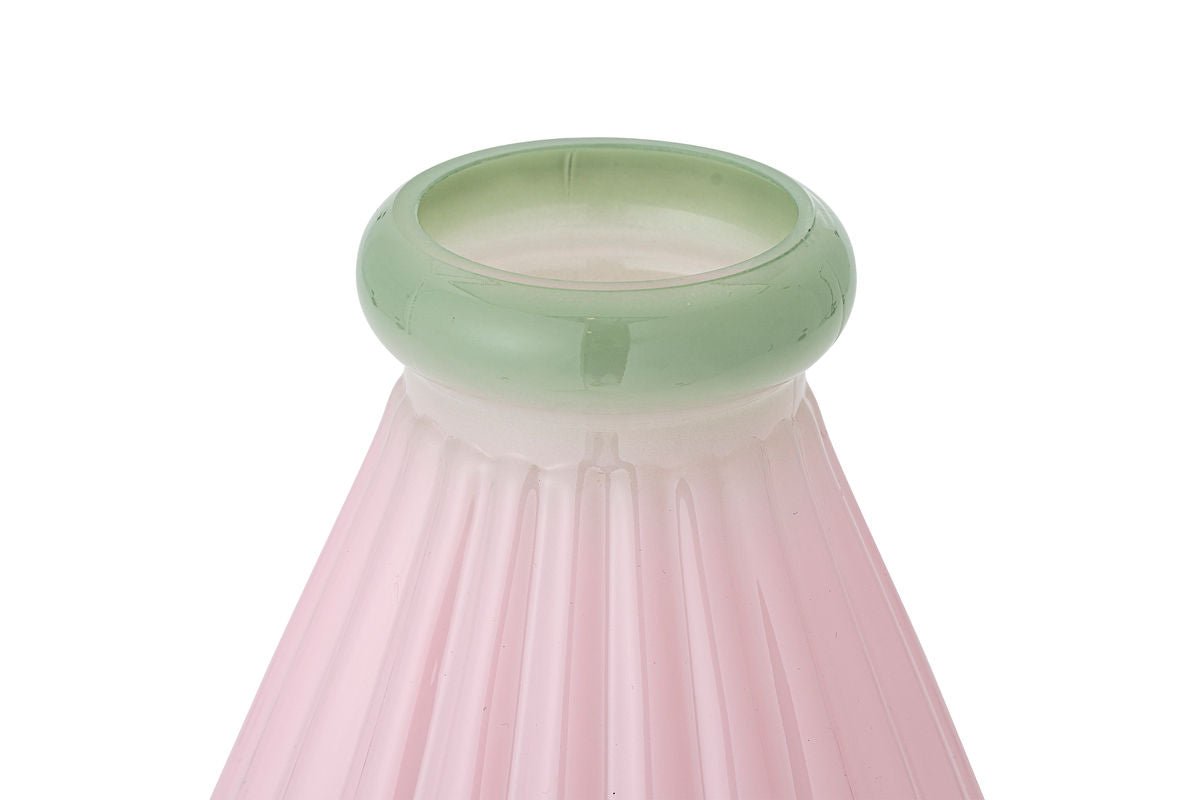 Vase Edona – Mundgeblasenes Glas mit sanfter Riffelung