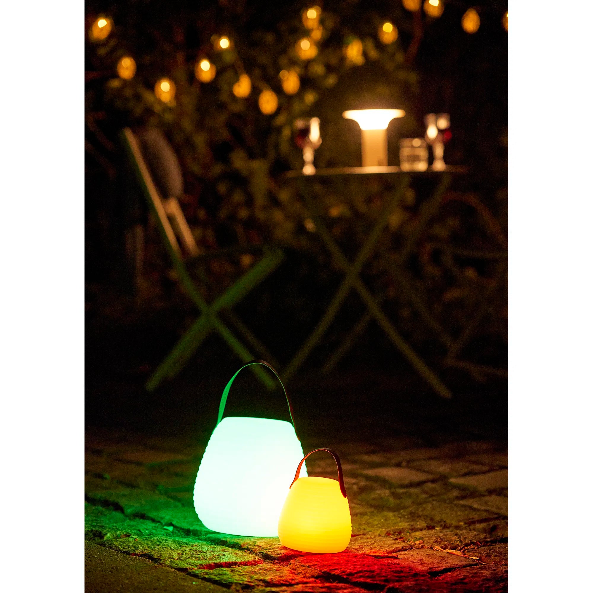 Garten Outdoor Lampe Eldora - mit Halteband und Farb LED