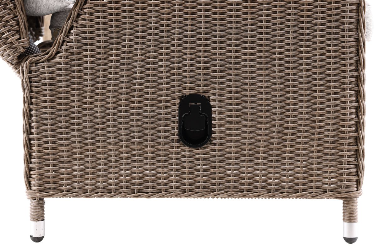 Garten Loungeset Lenox - in Natur mit verstellbarer Rückenlehne