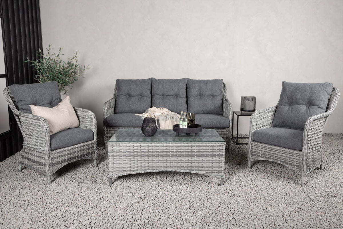 Garten Sofa-Set Ravion – 4-teilig mit Tisch in Grau