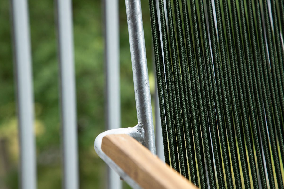 2er Set - Gartenstuhl Malta aus Metall, farbiges Seilgeflecht