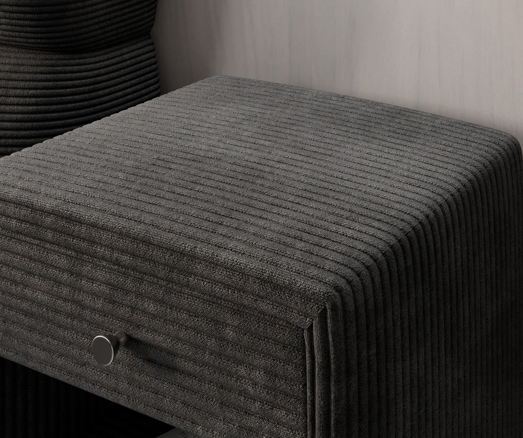 Designer Nachttisch Amy in Cord