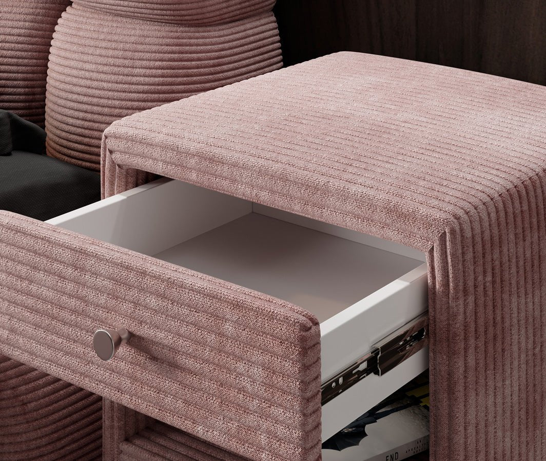 Designer Nachttisch Amy in Cord