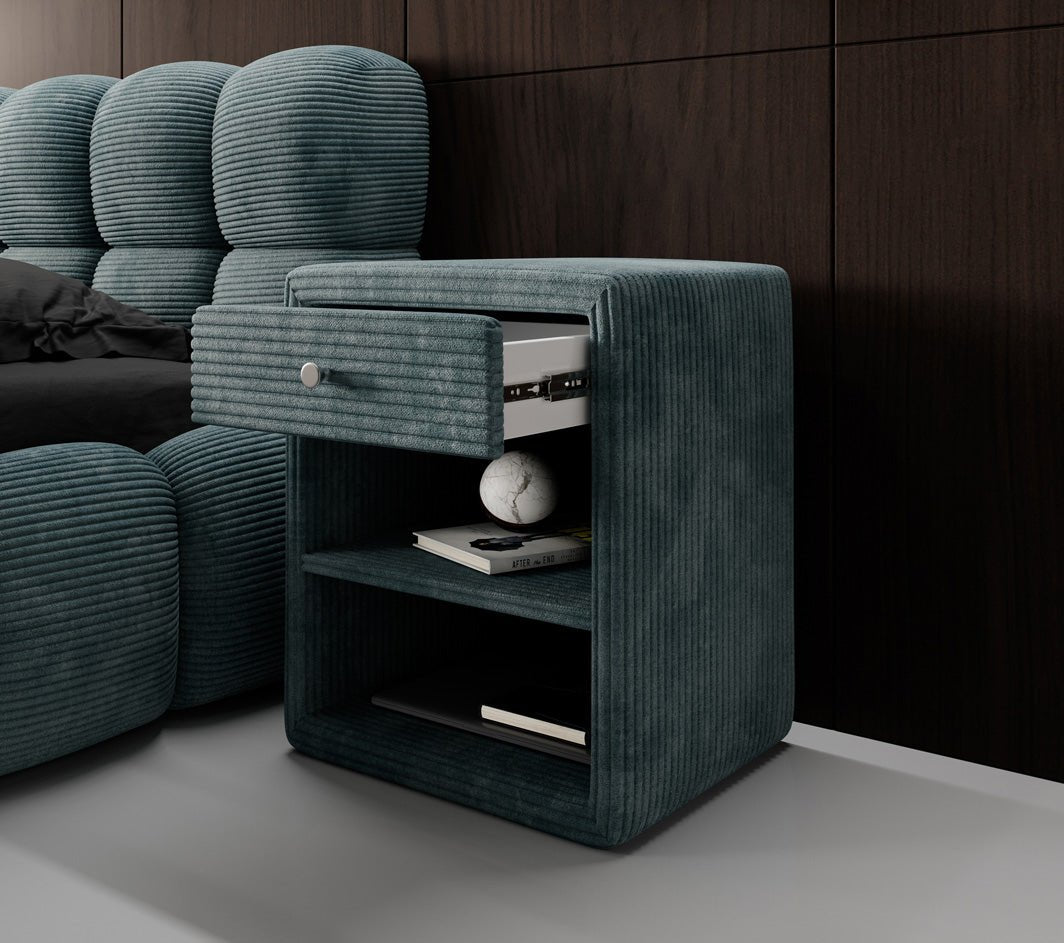 Designer Nachttisch Amy in Cord