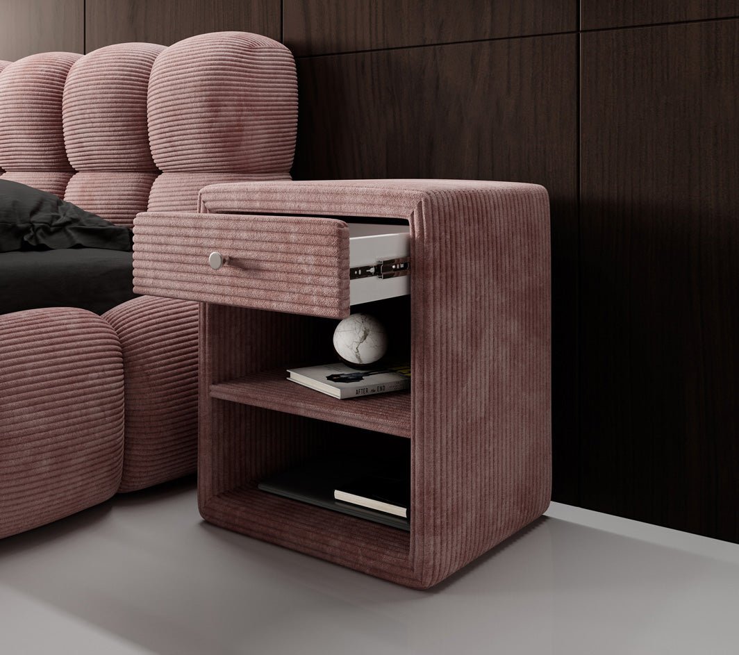 Designer Nachttisch Amy in Cord