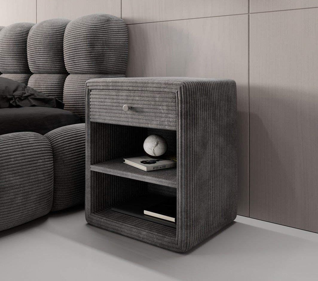 Designer Nachttisch Amy in Cord
