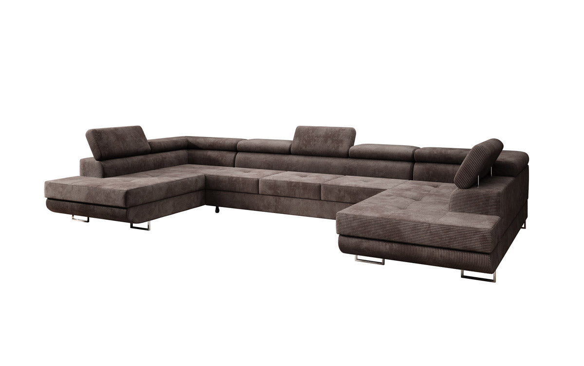 Designer Sofa Taormina mit Schlaf- und Klappfunktion in Cord