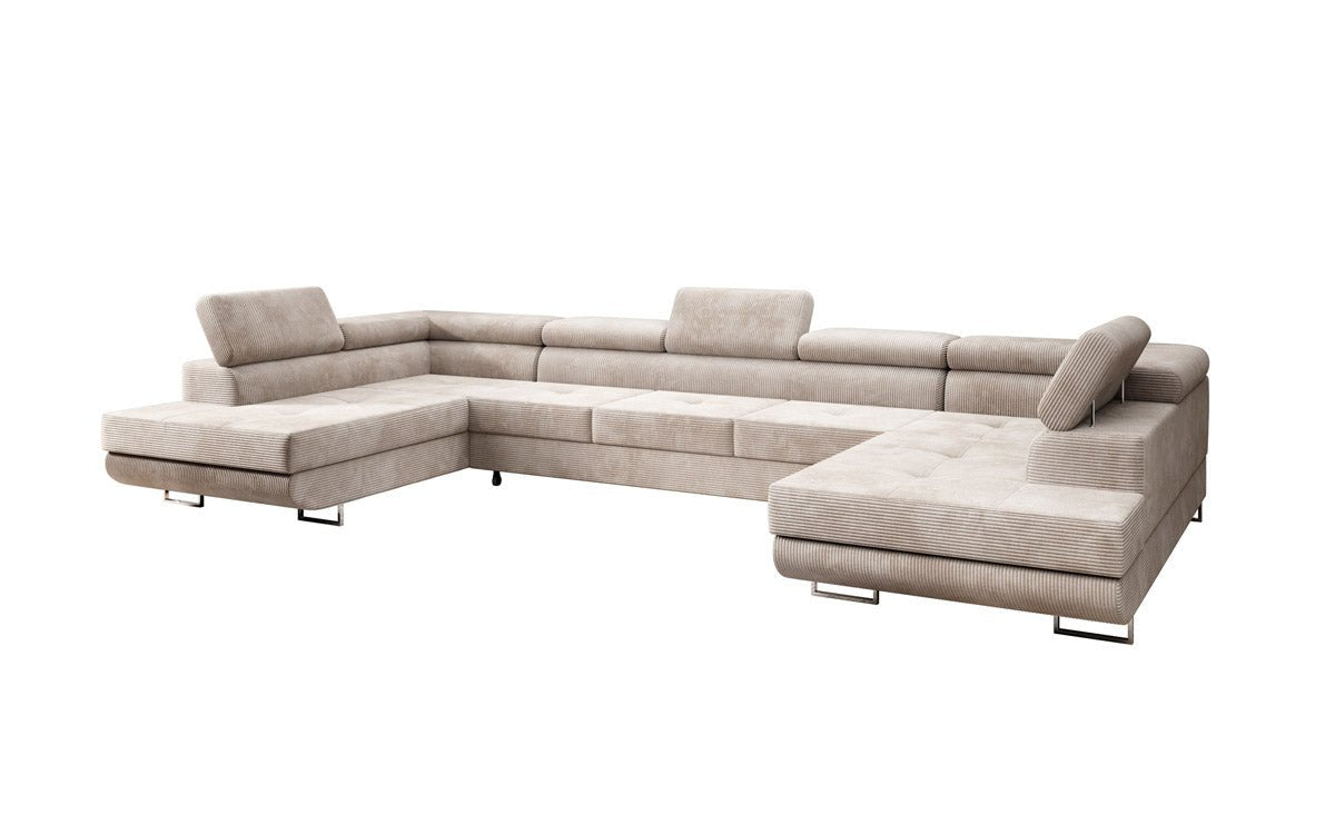Designer Sofa Taormina mit Schlaf- und Klappfunktion in Cord