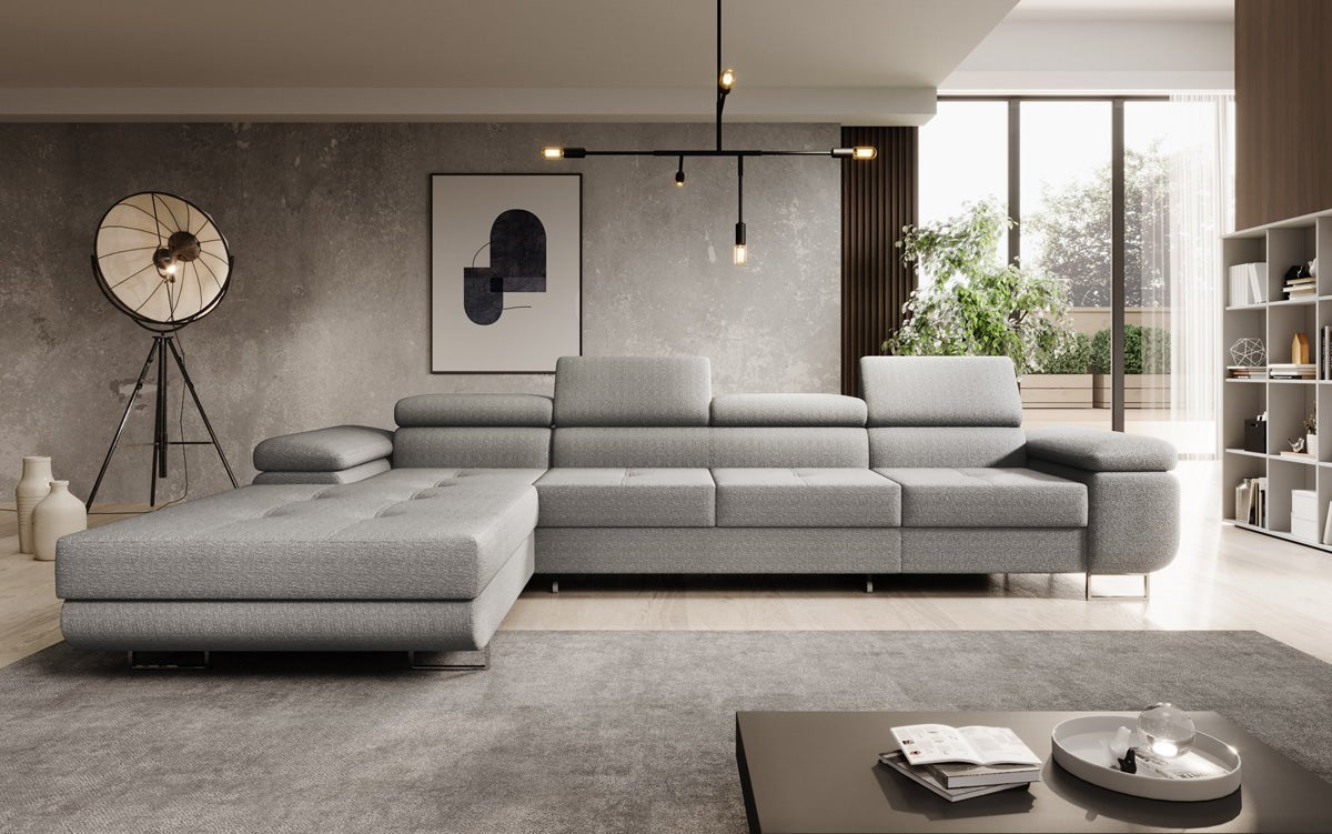 Designer Sofa Calvera Maxi mit Schlaf- und Klappfunktion in Bouclé